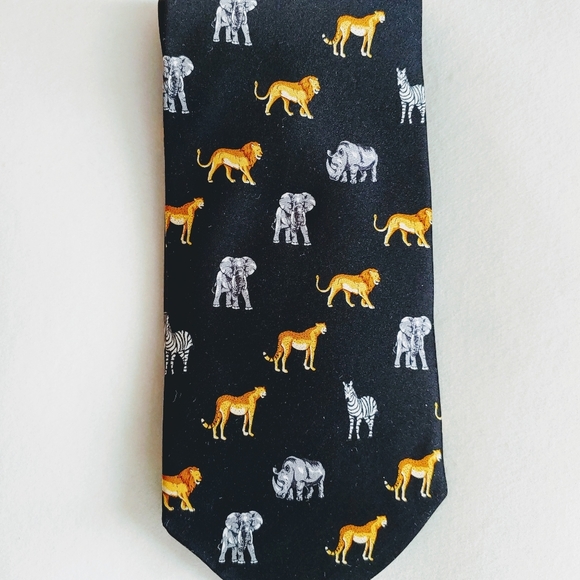 Out of Africa Other - Animal Print Neck Silk Tie